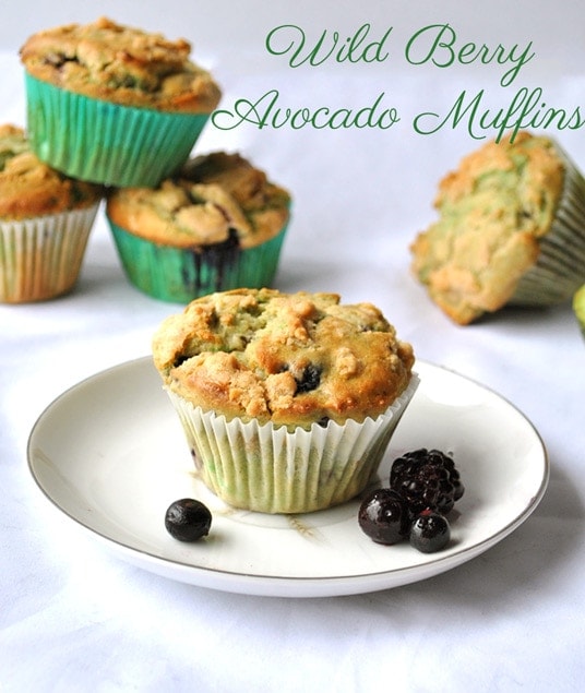 wild berry avocado muffins