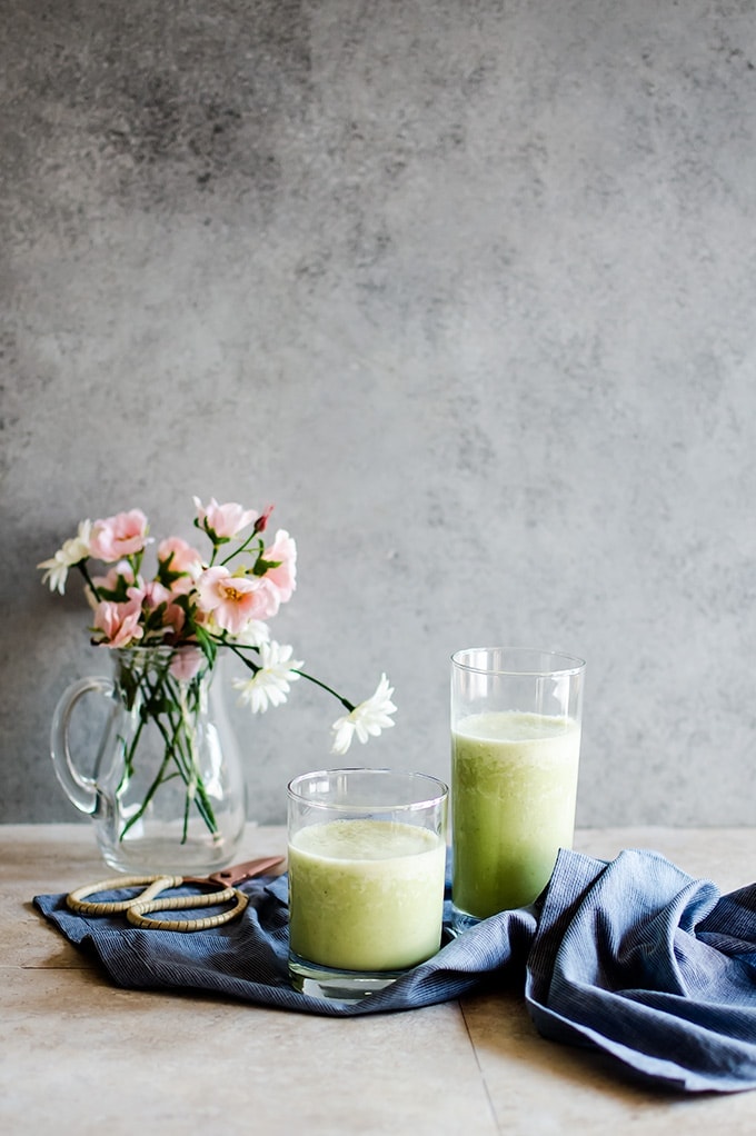 This tropical detox cactus smoothie is zingy, creamy, and tastes like you just stepped onto a beach. A healthy and delicious recipe for breakfast or as a snack! 