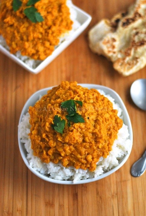 simple red curry lentils