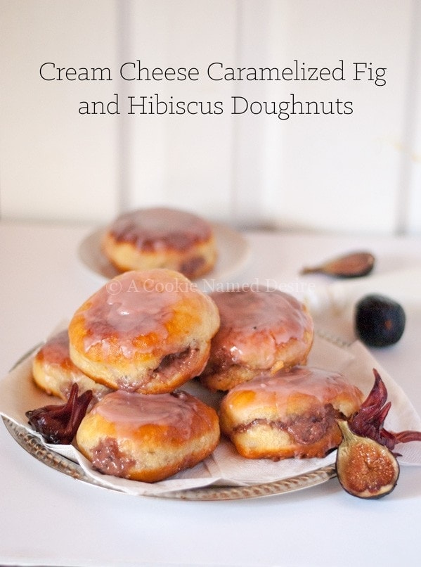 caramelized fig and hibiscus doughnuts