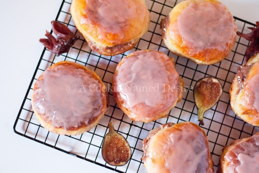 caramelized fig and hibiscus doughnut