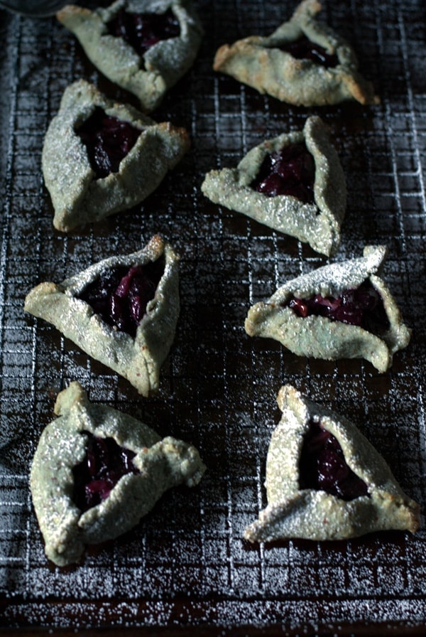 blueberry almond cookies with cherry lychee jam