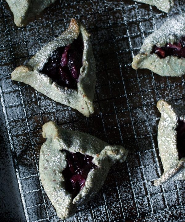 blueberry almond cookies with cherry lychee jam