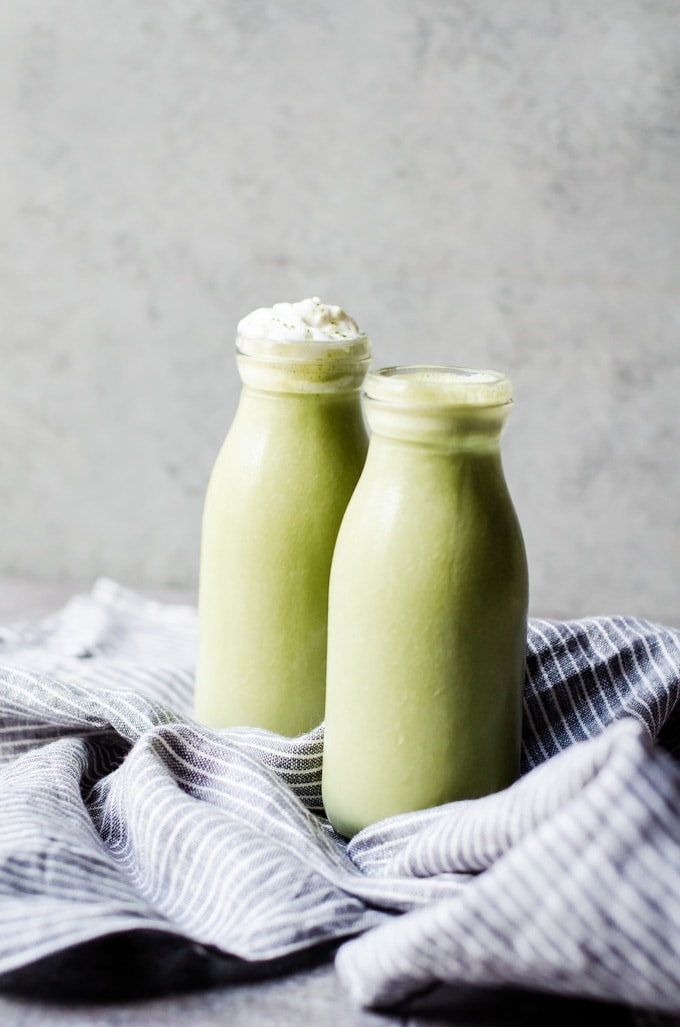 This matcha green tea milkshake is lightly floral and grassy. It is the perfect way to cool down and indulge during those long summer days