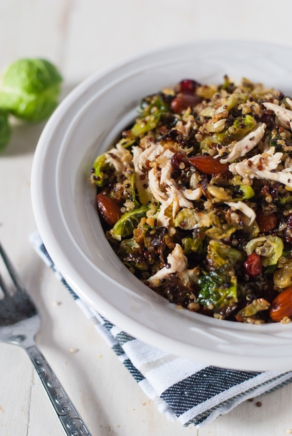 Roasted Brussels Sprout and Quinoa Autumn Salad | A Cookie Named Desire