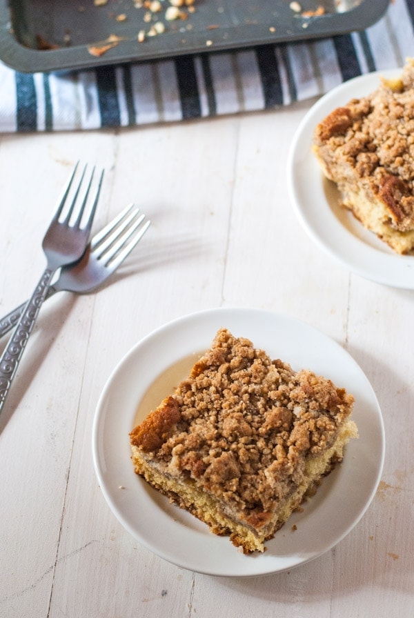 Chai-spinced apple pie coffee cake with chai crumb - perfect with a cup of coffee or tea