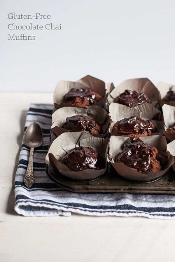 Chocolate chai gluten free muffins that will rock your world. 