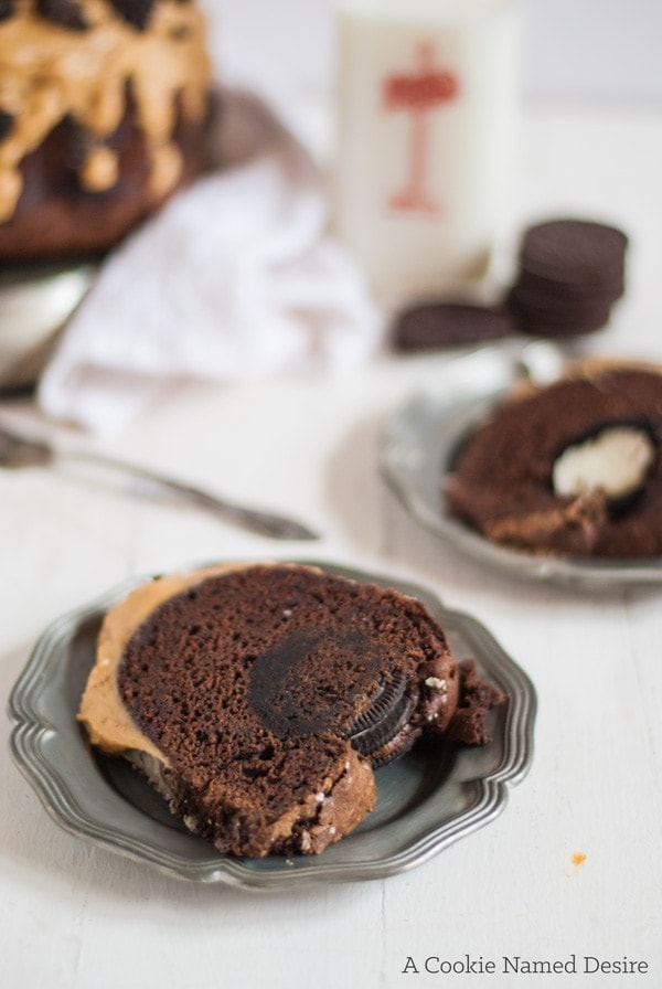 A ridiculously addictive Oreo cake with peanut butter frosting made with Oreo flour. At our home, we call this The Crack Cake.