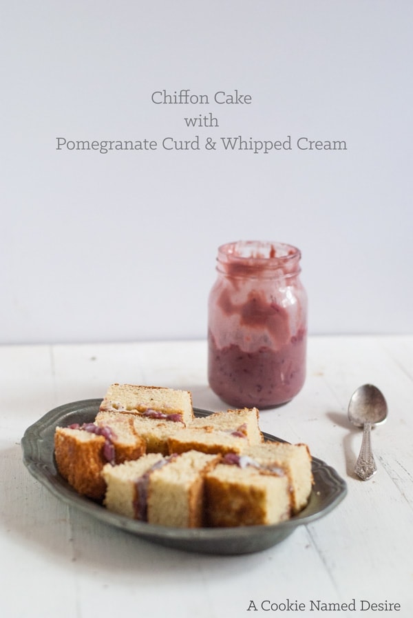 Pomegranate Curd cake sndwiches  a simple and light winter dessert! 