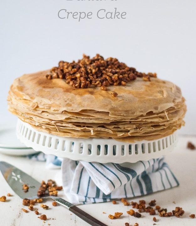 Baklava turned into a gorgeous show stopping crepe cake your guests will love