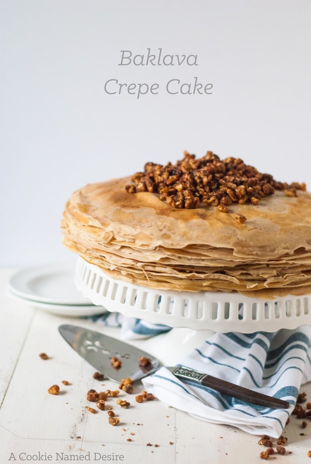 This baklava crepe cake is a unique take on my Greek dessert