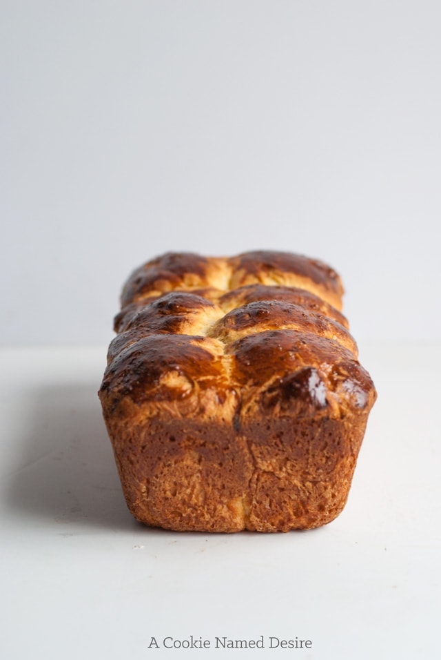 close up of brioche loaf