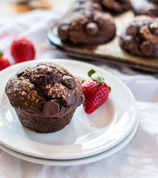 A graham chocolate covered strawberry muffin you're going to want to eat every day