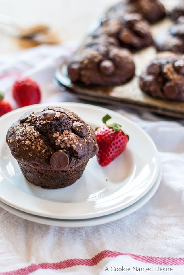 A graham chocolate covered strawberry muffin you're going to want to eat every day