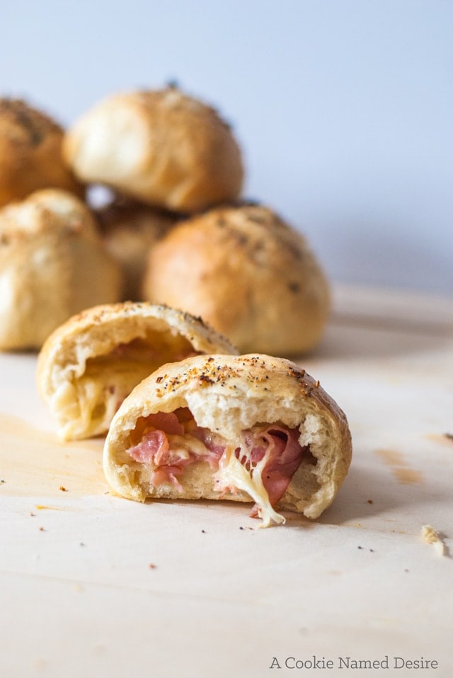 Ham & Alehouse Cheddar Stuffed Bagel Rolls