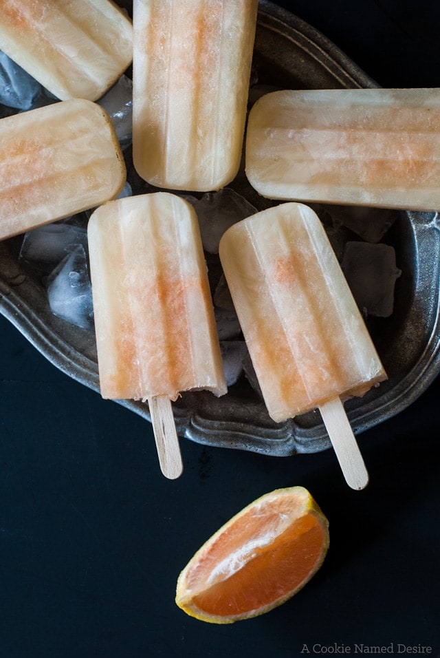 Spicy rosemary grapefruit popsicles