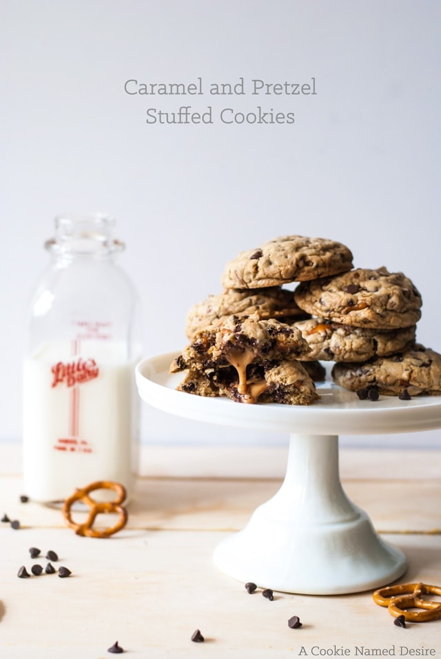 beer and pretzel caramel cookies