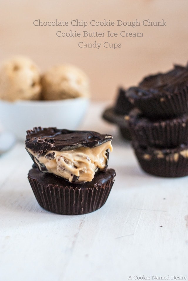 Chocolate Chip Cookie Dough Chunk Cookie Butter Ice Cream Candy Cups