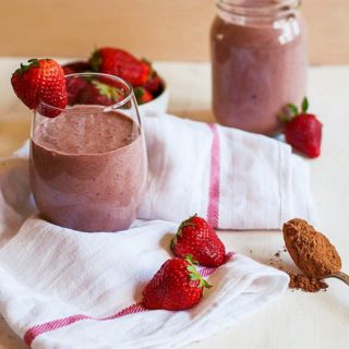 You won't want to begin (or end) your day without a large glass of this creamy (and secretly healthy) chocolate covered strawberry smoothie