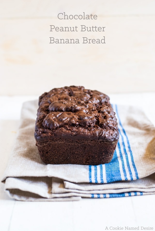 Warm chocolate peanut butter banana bread