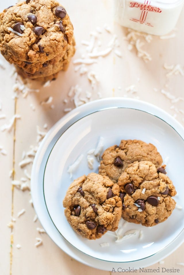 Light coconut chocolate chip cookies
