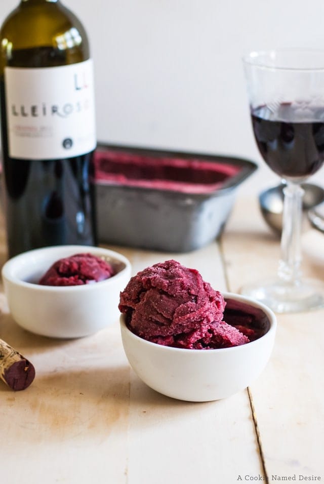 Cool down with blackberry pomegranate sorbet and Ribera y Rueda wines
