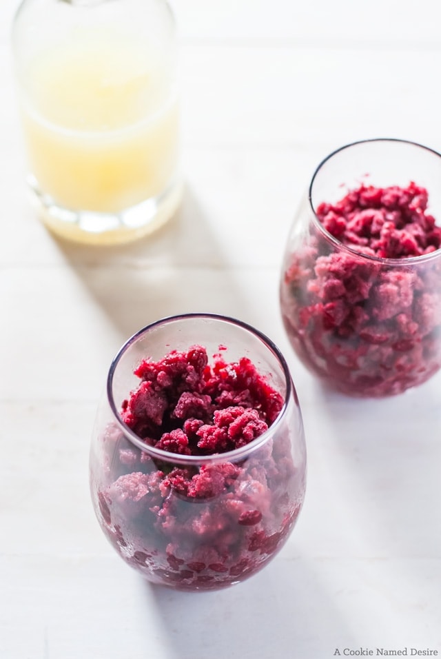 Go to your happy place with this cherry limoncello granita