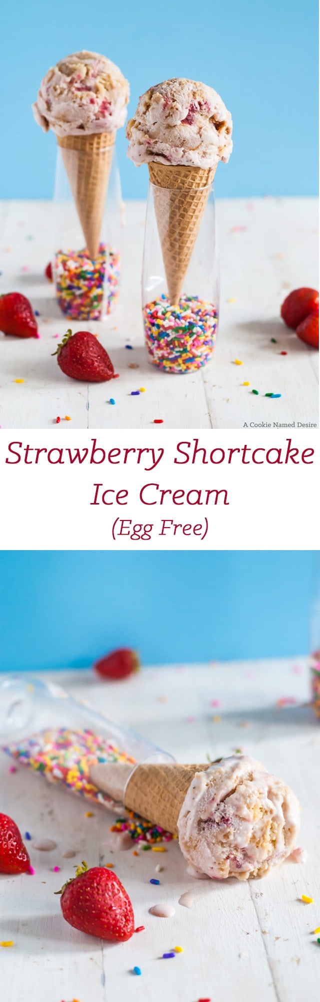Egg free strawberry shortcake ice cream