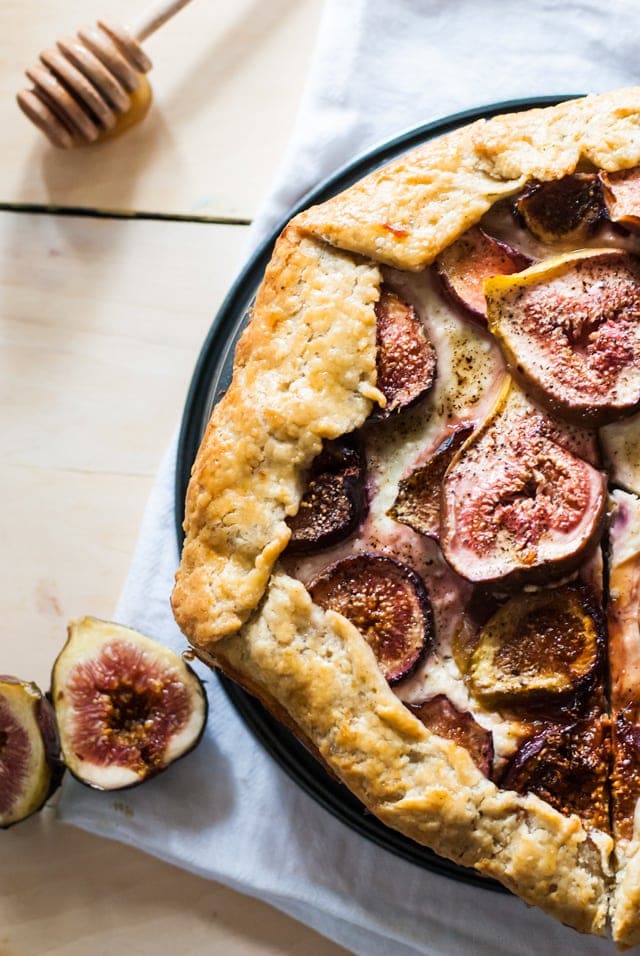 honey and fig galette with cream cheese and mascarpone 
