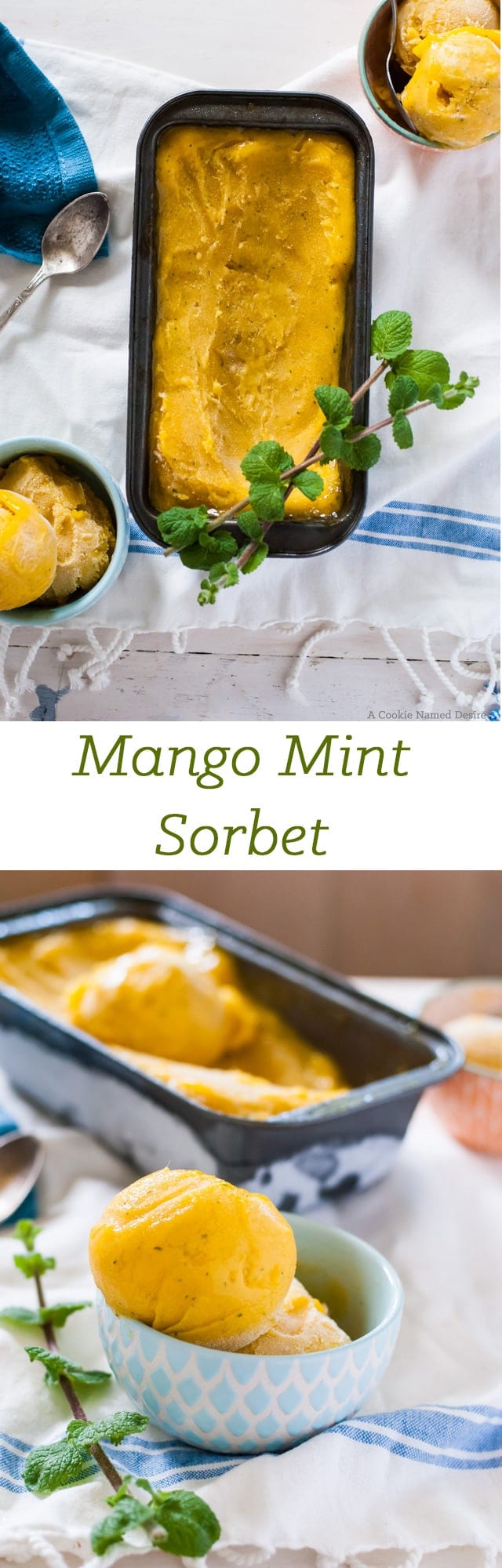Wonderfully cool mango mint sorbet
