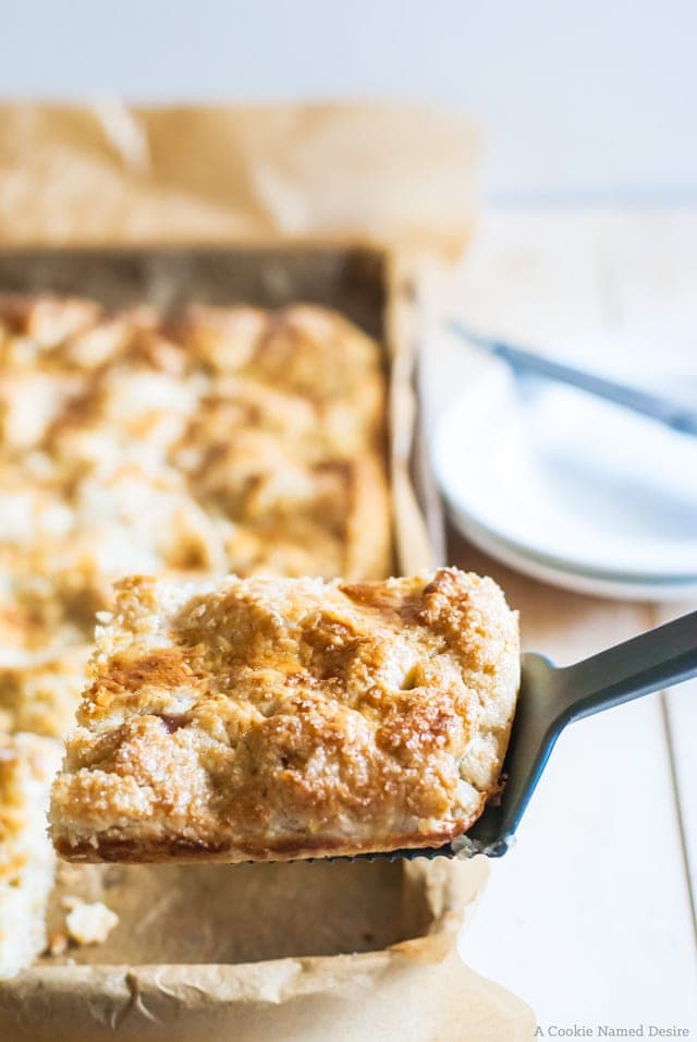 White peach and rhubarb slab pie recipe