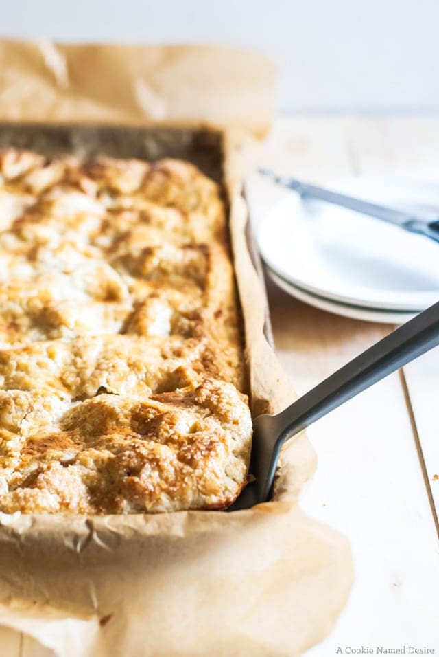 Rhubarb and peach slab pie recipe