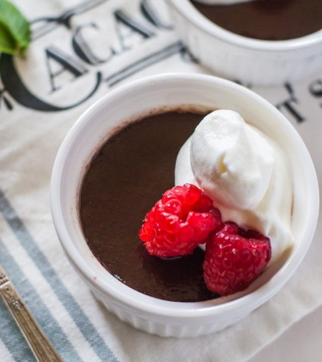 Keep things simple with a 5 ingredient pots de creme - dairy free