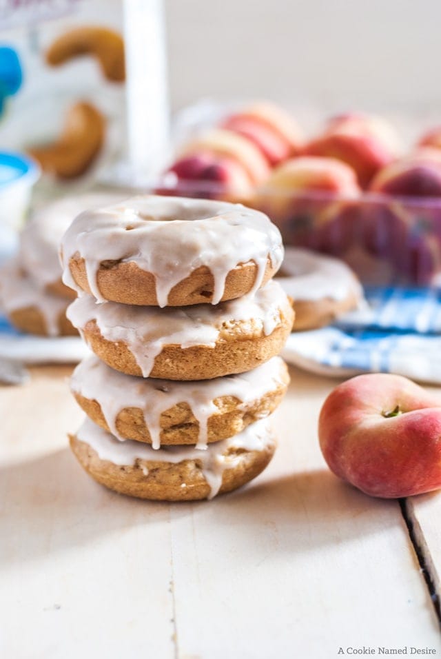 Deliciously addictive vegan peaches and cream doughnuts