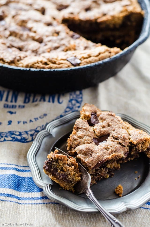 Chocolate almond skillet cookies