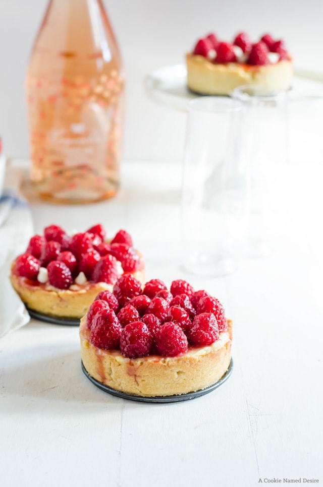Raspberry Peach Tarts with Strawberry Peach Glaze