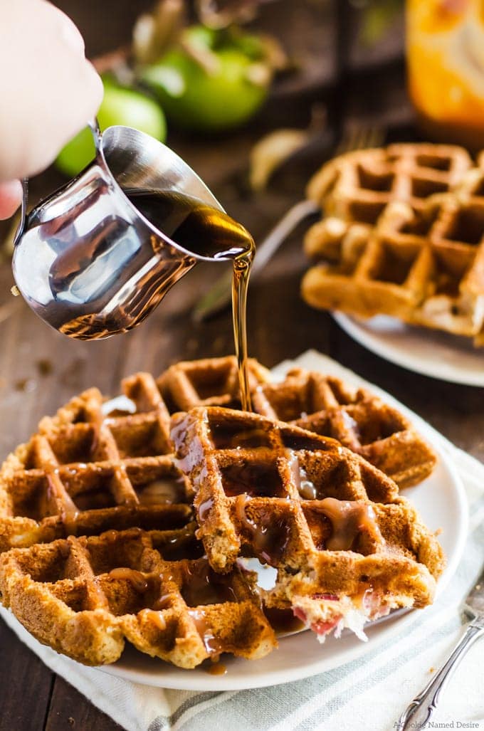 Your breakfast just got better with these apple bread waffles