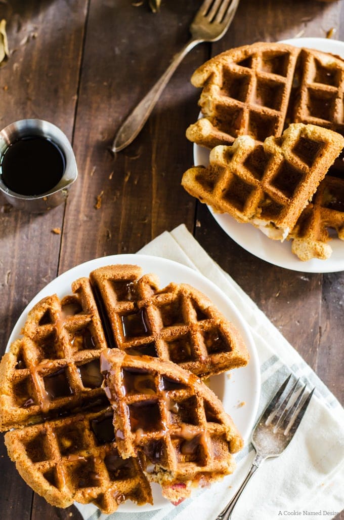 You are going to fall head over heels over these apple bread waffles! 