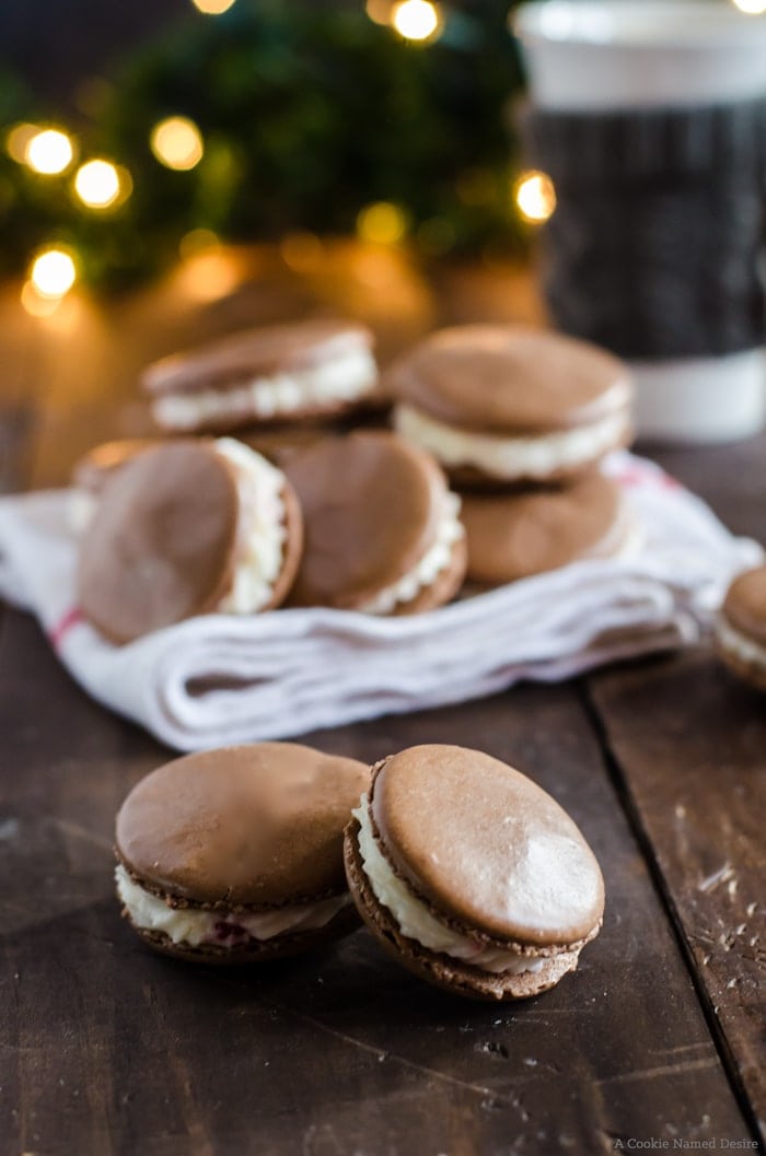 Small, but flavorful chocolate peppermint macarons. These delicious little cookies will be a new favorite! 
