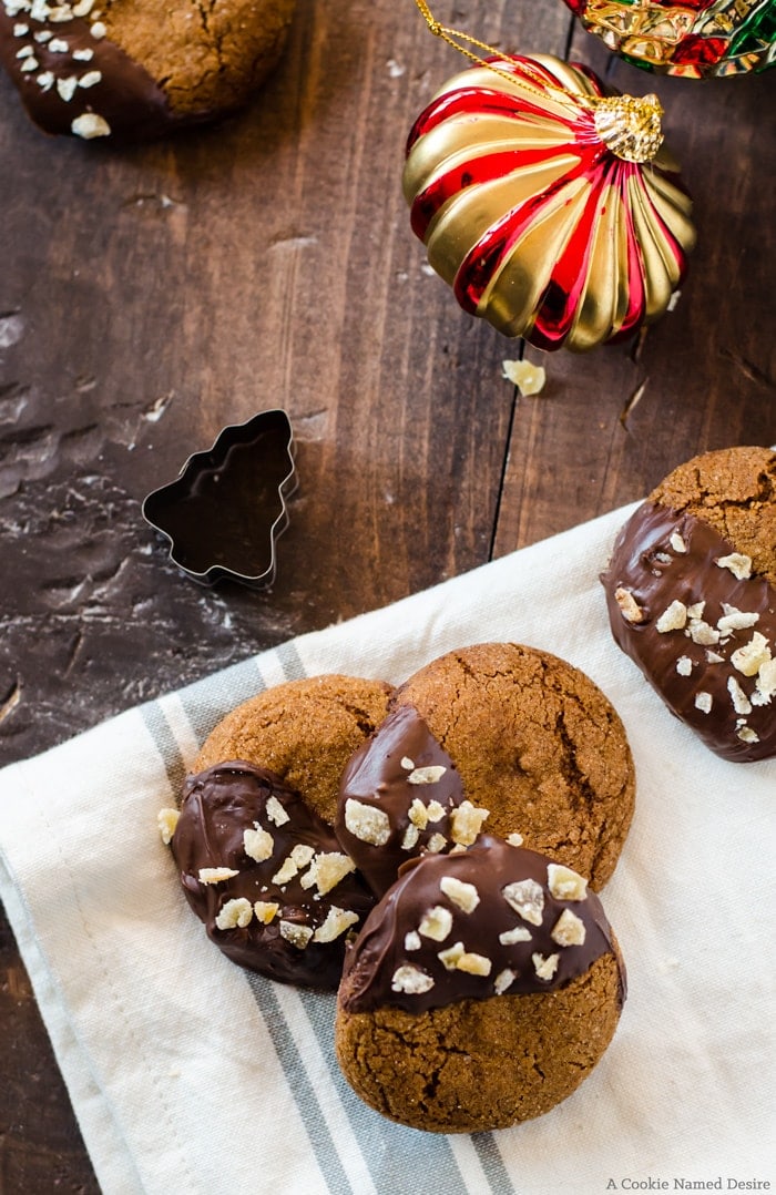 Soft, chewy, triple ginger spice cookies