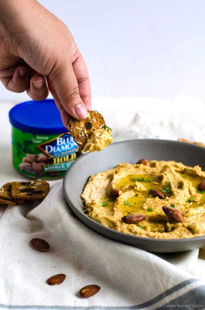 You don't want to have anyone over on Game Day without this wasabi almond bean dip! 