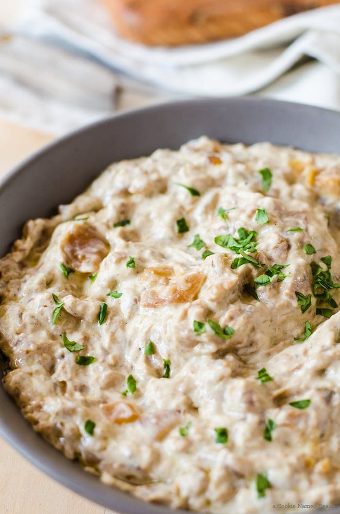 A simple and delicious caramelized onion dip. This dip is easy to put together and a real crown pleaser