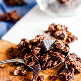 This chocolate coconut granola is so simple to make and utterly delicious. It is the perfect balance of chocolate and coconut. Perfect recipe for breakfast, dessert, and everyday snacking