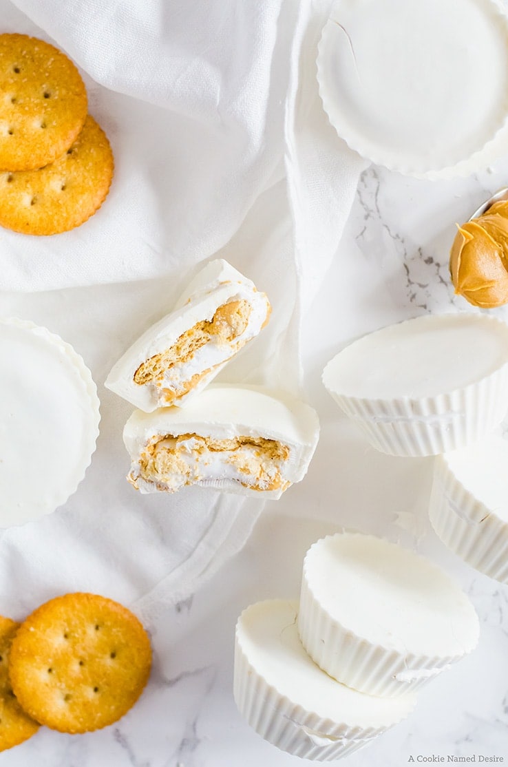 Ritz and marshmallow fluff peanut butter cups. This deliciously simple candy will be your new obsesseion