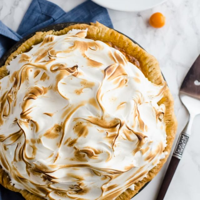 Cape Gooseberry Pie with Mile High Meringue - A Cookie Named Desire