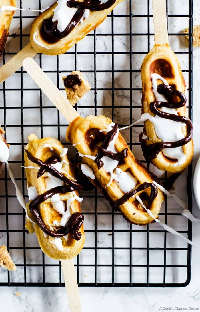 S'mores waffle sticks... this is the best way to get some s'mores in your life during breakfast. Plus, it's an easy and fun kid-friendly recipe