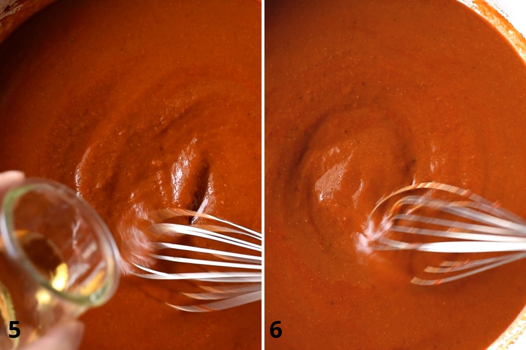 final two steps to making enchilada sauce