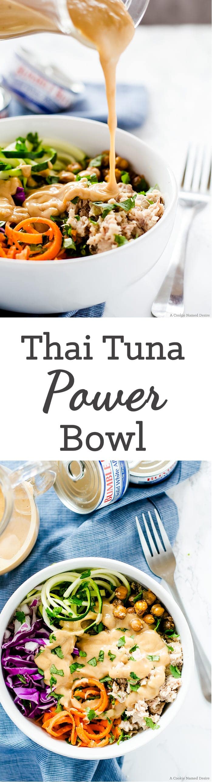 Healthy Thai tuna power bowl - the perfect healthy lunch recipe you can prep on the weekend and eat all during the work week!