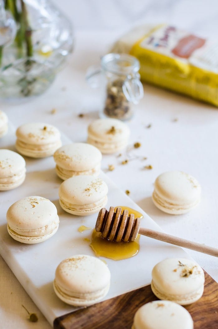 Chamomile and Caramelized Honey Macarons