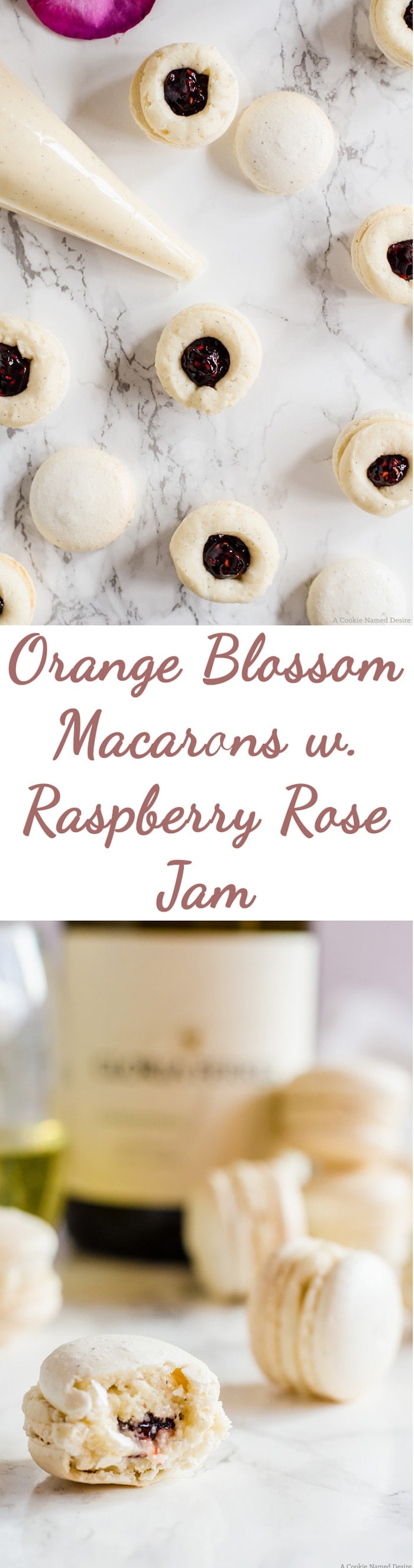 Your taste buds will rejoice once you bite into these delicately flavored orange blossom macarons with raspberry rose jam. These little macarons have a wonderfully floral attribute that reminds you of the first days of Spring without being overwhelming.